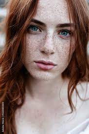 beautiful redhead with blue eyes