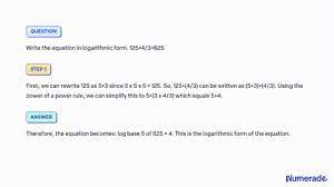 Equation In Logarithmic Form 125