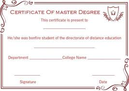 Master Degree Diploma Certificate Templates Degree