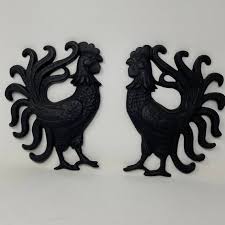 Metal Rooster Wall Hangings Farmhouse
