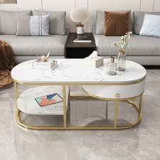 Modern Marble Coffee Table With Drawers