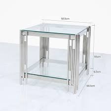 Clear Glass End Side Display Table