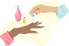 nail technician putting cuticle oil to