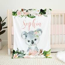 Personalized Koala Baby Blanket Koala