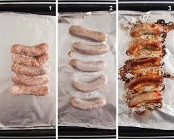 cooking sausages from frozen oven pan