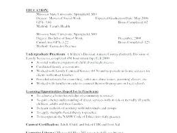 Example Of A Work Resume Social Work Resume Objective Examples
