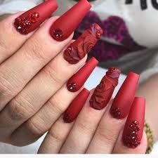 These glam nail designs will have your fingers looking fashionable in no time. Red Acrylic Nail Has So Many Different Nail Designs It Can Be Traditional And Trendy Nailart Nail