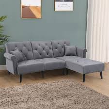 Homcom Modern Fabric Sectional Sofa Bed