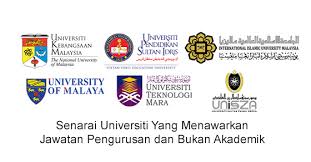 Kami akan kemaskini maklumat ini dari masa ke semasa. Senarai Universiti Yang Menawarkan Jawatan Pengurusan Dan Bukan Akademik Appkerja Malaysia