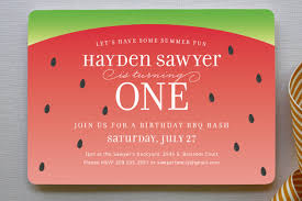 Watermelon Childrens Birthday Party Invitations Minted