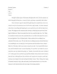  Paragraph Essay On To Kill A Mockingbird  To Kill a Mockingbird eNotes Response Journal