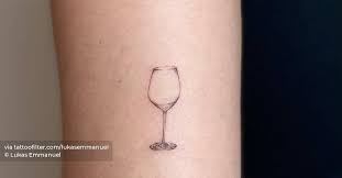 Micro Realistic Wine Glass Tattoo Done
