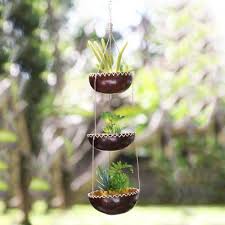 Tiered Hanging Coconut Shell Plant Pot