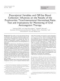 Pdf Preanalytical Variables And Off Site Blood Collection