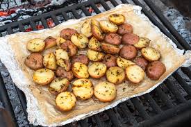 grilled potatoes in foil fresh off