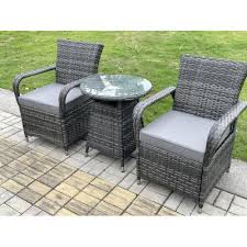 grey rattan garden furniture dining set