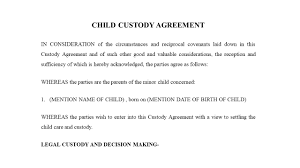 format for child custody agreement