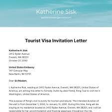 tourist visa invitation letter template