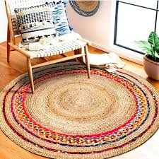 rug round cotton jute braided carpet