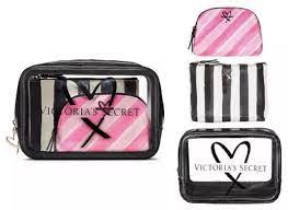 clear cosmetic trio makeup train case