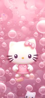 o kitty bubble pink wallpapers