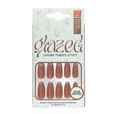 nails glazed chocolate fake nail set