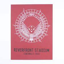 Riverfront Stadium Seating Chart Print Man Cave