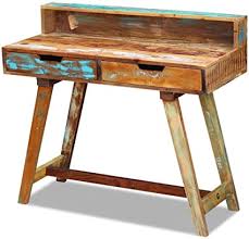 Here is a list of what i used to construct this custom reclaimed wood desk. Amazon Com Festnight Reclaimed Wood Desk With 2 Storage Drawers Home Computer Desk Reading Writing Study Console Table 40 X 18 X 36 L X W X H Sports Outdoors