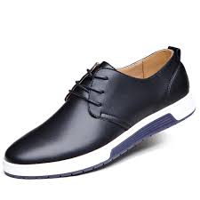 New Men Leather Flat Outdoor Casual Lace Up Soft Round Toe Oxfords Sneaker Shoes
