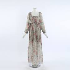 Zimmermann Bayou Floral Shirred Silk Maxi Dress Sz 1 Ebay