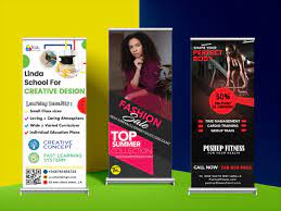 design a creative roll up banner pull