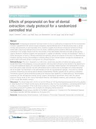 Effects Of Propranolol On Fear Of Dental Extraction Study