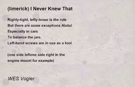 i never knew that poem by wes vogler