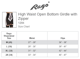 Rago Womens High Waist Open Bottom Girdle With Zipper