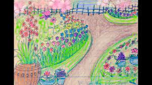 Vẽ tranh vườn hoa nhà em/ Vẽ vườn hoa xuân đơn giãn/How to draw flower  garden - YouTube