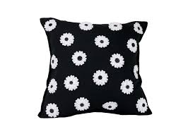 black and white decorative throw pillow