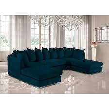 Plush Velour Fabric Corner Sofa