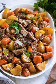 perfect slow cooker pot roast cooking