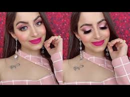 makeup with pink color dress