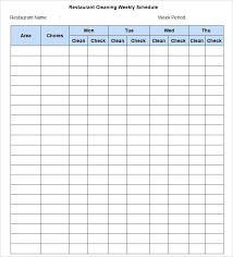 Cleaning Roster Template Excel Restaurant Schedules Templates Staff