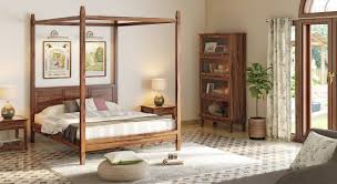 Shop solid wood canopy beds at countryside amish furniture. Malabar Four Poster Bed Solid Wood Urban Ladder
