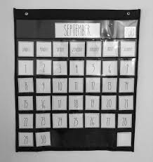 Rae Dunn Inspired Classroom Pocket Calendar Inserts