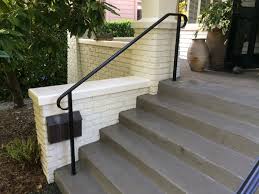 Century concrete step and handrail at residential home. Traditional Exterior Handrail For Front Steps Seattle Wa Blackbird Iron Design