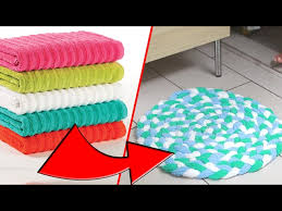 diy towel bathmat rug recycle old