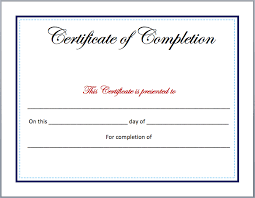 Completion Certificate Template Example Pdf