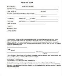 Blank Proposal Forms Omarbay Brianstern Co