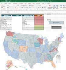 using excel to sd up map creation on
