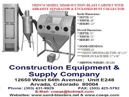 model mm48 suction blast cabinet