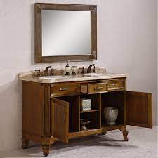 Light Brown Double Sink Bathroom Vanity