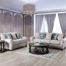 fabric top light gray and navy sofa set